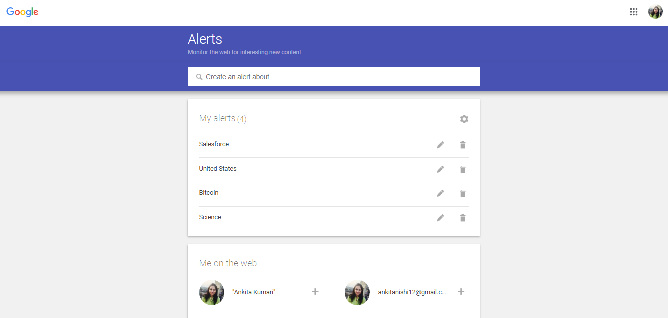 Google Alerts - Web Monitor