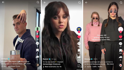 Screenshots of tiktok influencers